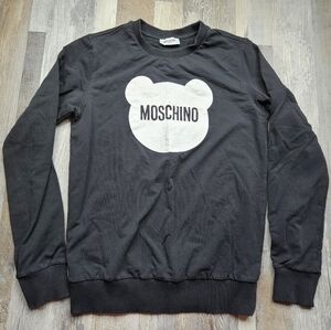 Moschino Teen Black Sweatshirt Teddy Bear Head graphic